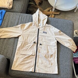 SHEIN Kids Light Tan Hooded Raincoat